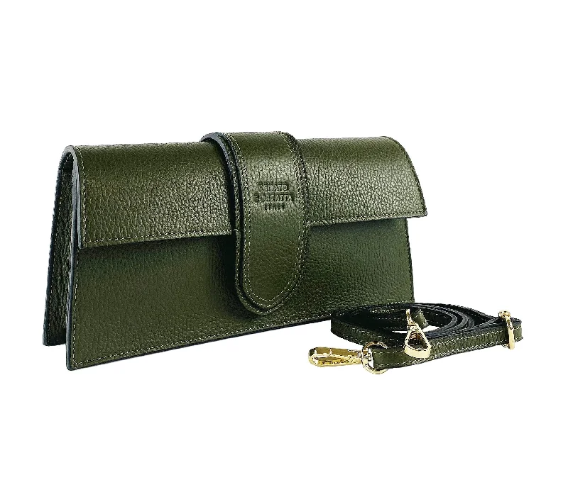 Exclusive Discount RB1005E | Women's Bag with double shoulder strap in Genuine Leather | 28 x 14 x 6 cm
