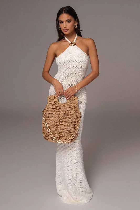Elegant New Year Party Bags With Flash Sales Beige Tropica Handbag