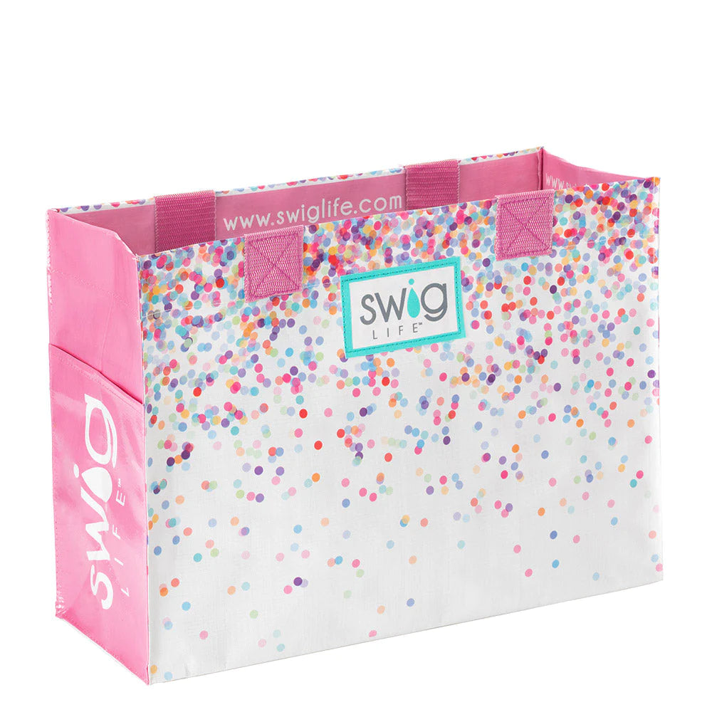 Party Bags For New Year's Eve And Special Occasions Swig | Confetti Laminated Tote Bag