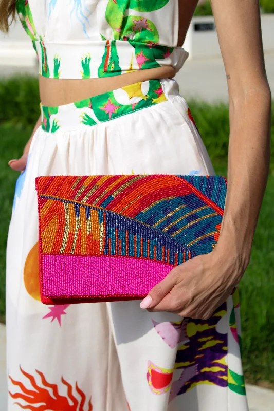 Clearance-Priced Bags Tropical Palm Beaded Bag
