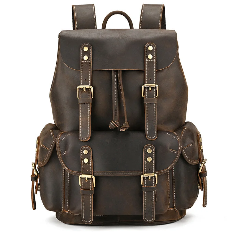 Bags For Sporty And Athletic Styles Full Grain Leather Backpack Man Travel Backpack