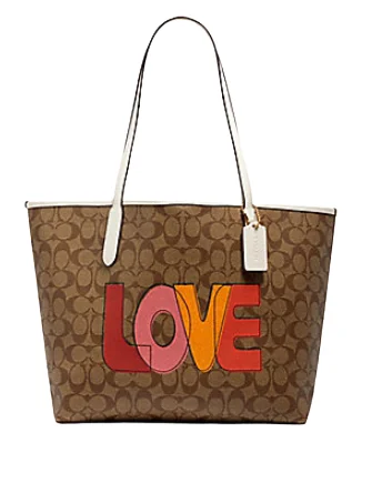 Stylish Bag For Women Coach City Tote in Signature Canvas With Love Print