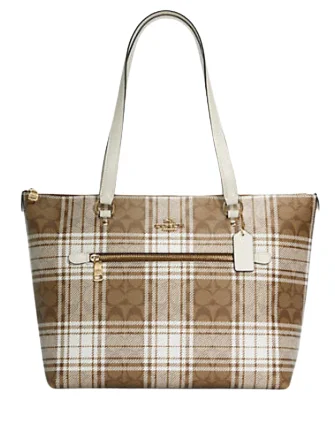 Eco-Friendly Bags With Discounts Coach Gallery Tote In Signature Canvas With Hunting Fishing Plaid Print Eco-Friendly Bags With Discounts Coach Gallery Tote In Signature Canvas With Hunting Fishing Plaid Print