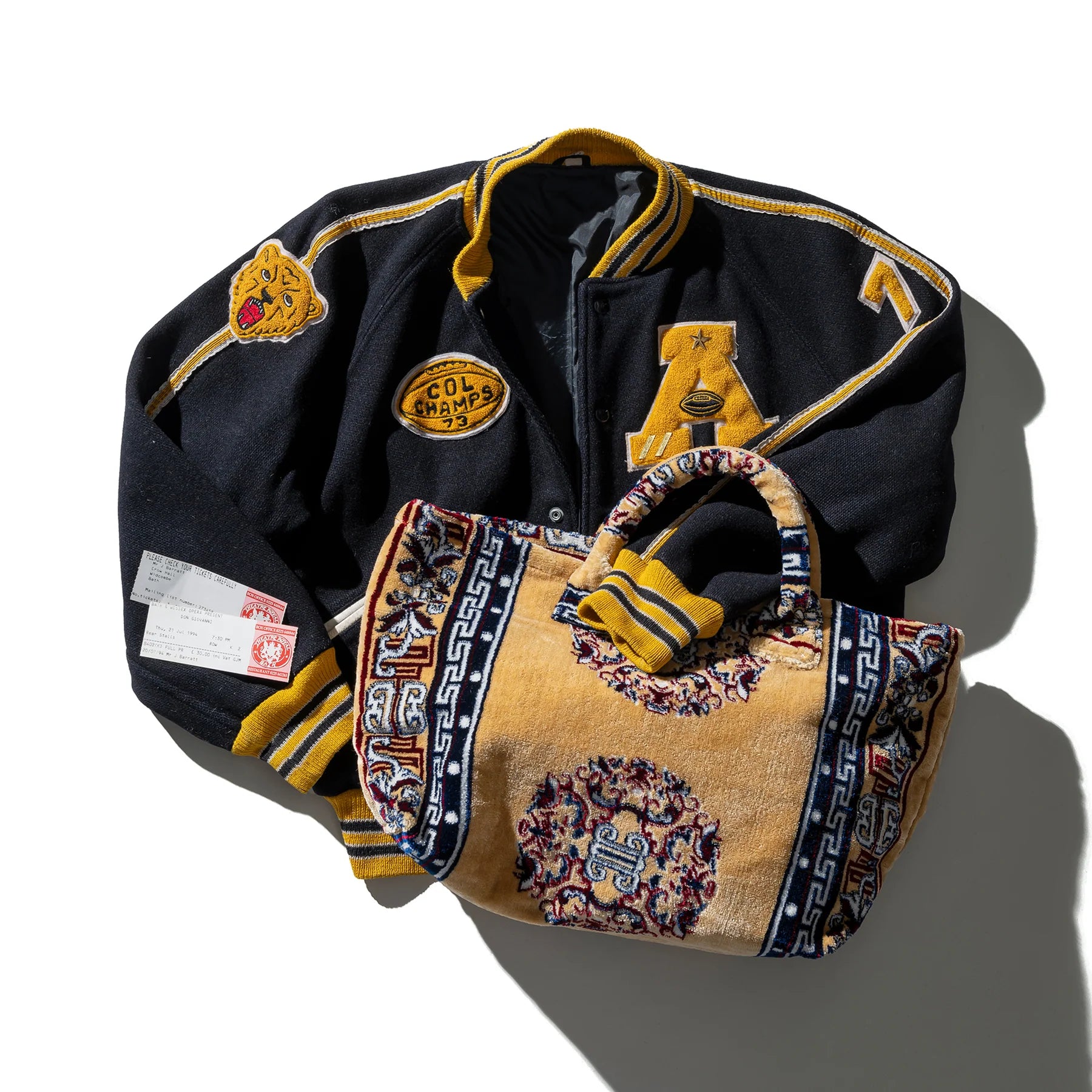 Luxury Seekers Polyester Cotton Rug Fabric Bag Yellow