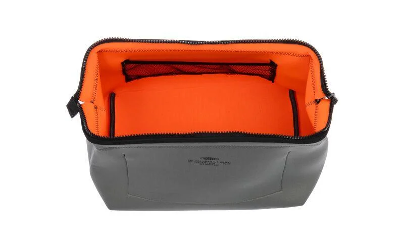 Bags For Free-Spirited And Artistic Styles Wired Pouch Large in Light Gray & Orange