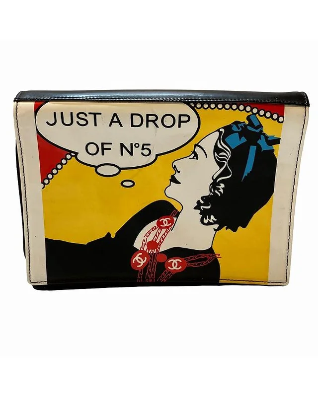 Halloween-Themed Patent Leather Clutch Bag with Enamel Detailing