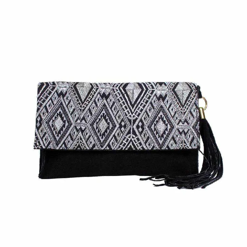 Bags With Tsa-Approved Features Leather Clutch with Geometric Embroidery Bag - Thailand Bags With Tsa-Approved Features Leather Clutch with Geometric Embroidery Bag - Thailand