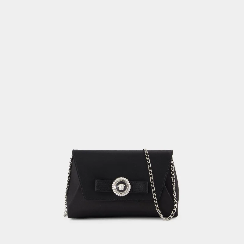 Retro Lovers Gianni Ribbon Clutch - Versace - Leather - Black