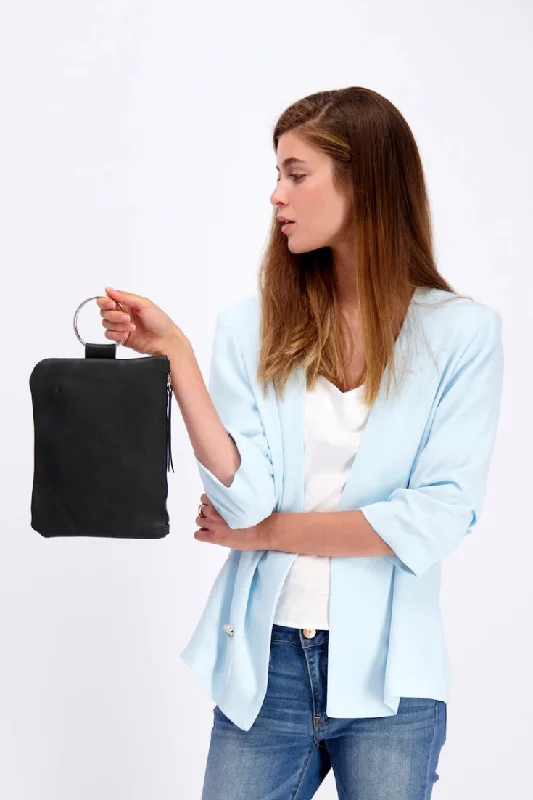 Valentine's Day Black Leather Wristlet