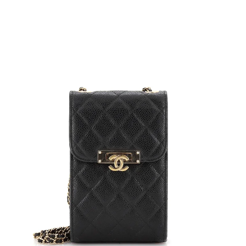Seasonal Sale Bags Golden Class Phone Holder Crossbody Bag Quilted Caviar