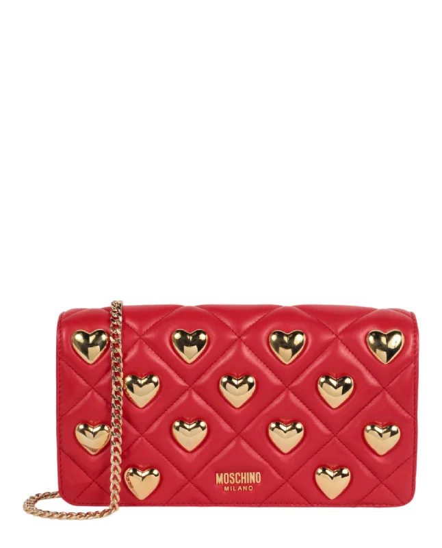 Customizable Bags For Personalized Style Heart Studs Quilted Shoulder Bag